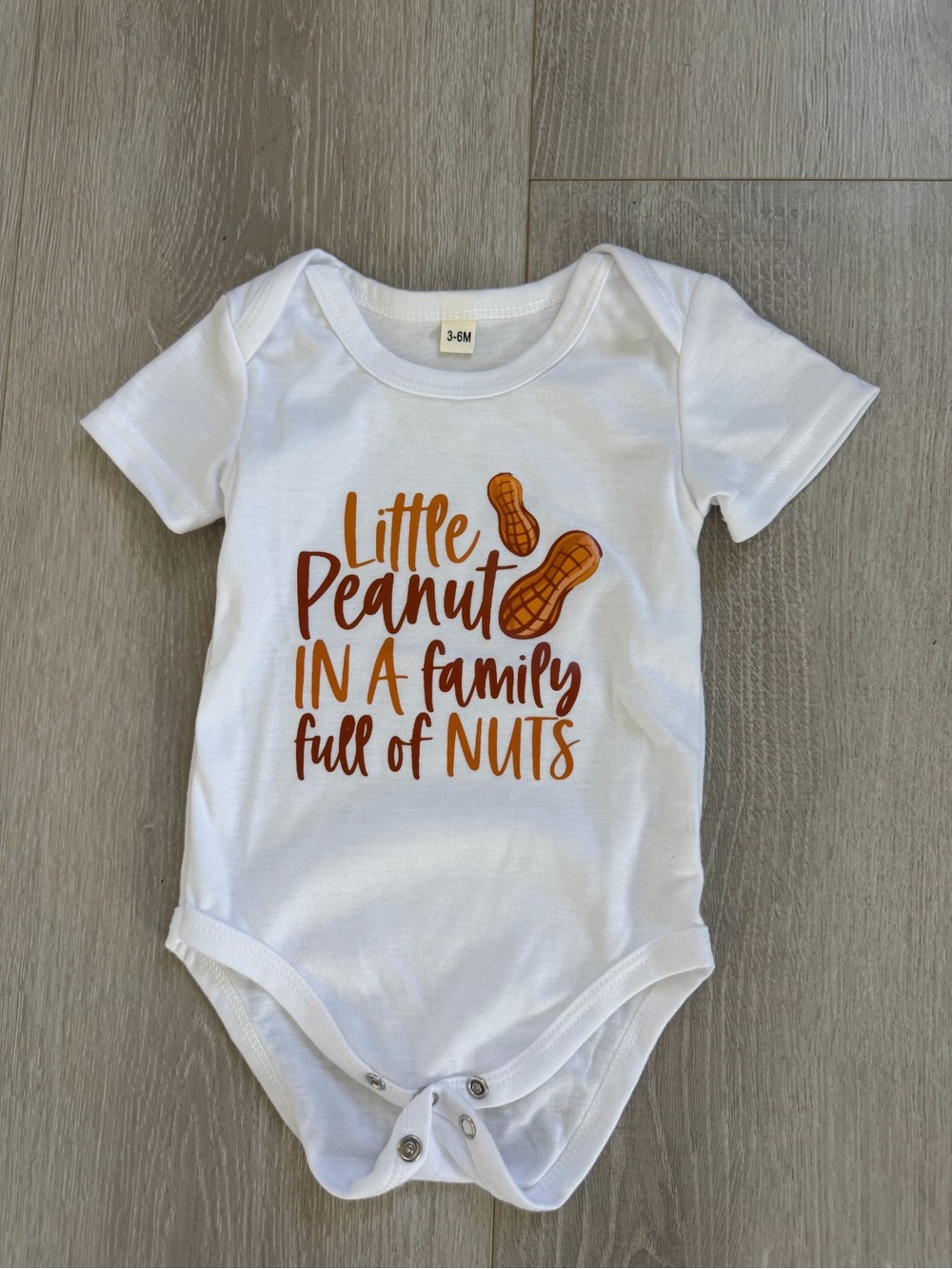 Baby One-Piece "Little Peanut" romper/sleeper 
3-6 months- Fun baby clothing